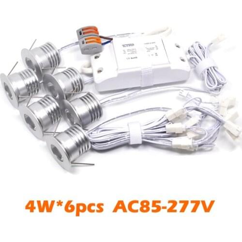 4W*6pcs/set Mini 4W LED Downlight High Quality COB LED Ceiling Spot Light Cabinet Star Light Lamps