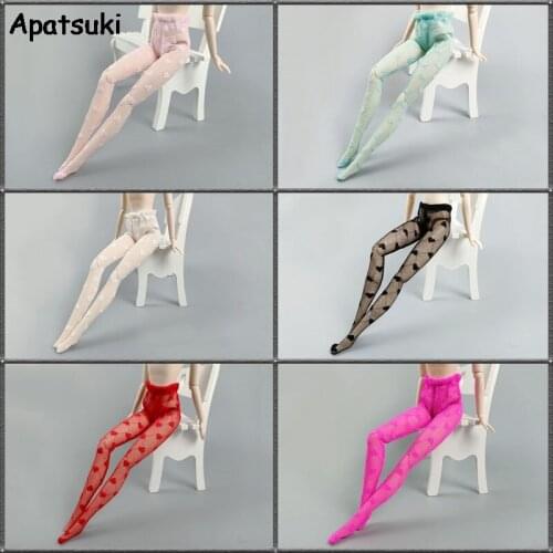 6pairs/lot Colorful Heart Love Fashion Doll Pantyhose for Barbie Doll Accessories Stocking for 1/6 BJD Dolls Socks DIY Kid Toy