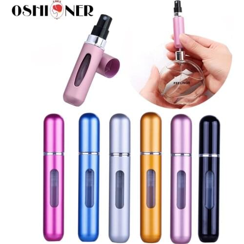 6pcs 5/8ml Portable Mini Refillable Perfume Spray Bottle Aluminum Atomizer Spray Bottle Travel Container Scent Pump Empty Bottle