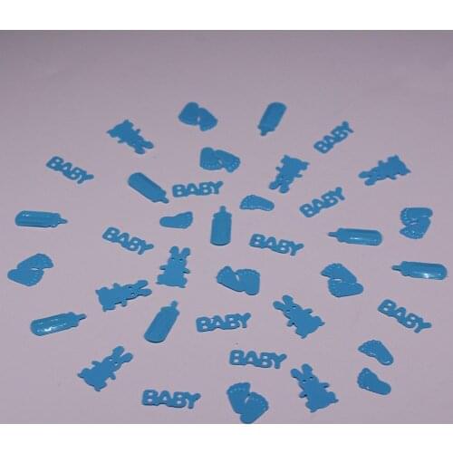 15g Blue Pink Baby Shower Baptism BABY Sole Feet Feeder Feeding Bottles Confetti Happy Birthday Party Christening Table Scatters