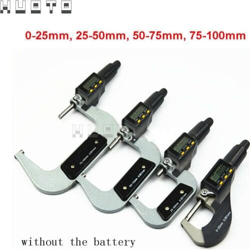 0-100mm Micron Digital Electronic outside Micrometer 0-25mm, 25-50mm, 50-75mm, 75-100mm 0.001 mm digital thickness caliper gauge