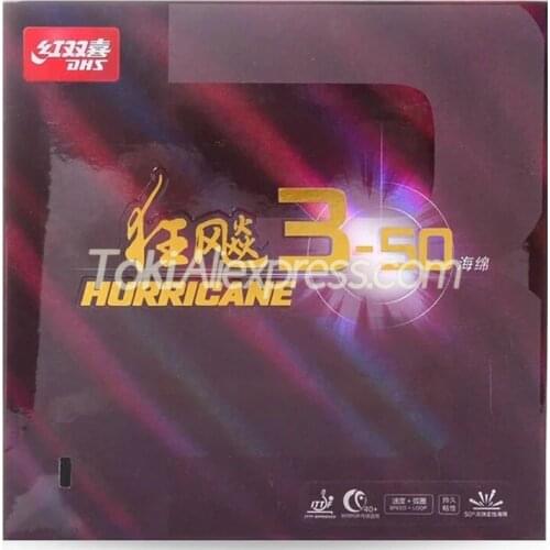 DHS Hurricane 3-50 / 350 Table Tennis Rubber Pips-In Original DHS Ping Pong Sponge