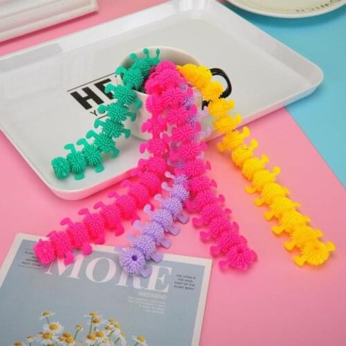 Elastic Lovely Funny Vivid Caterpillars Stretch Fidget Toy Caterpillars Decompression Toy for Kids