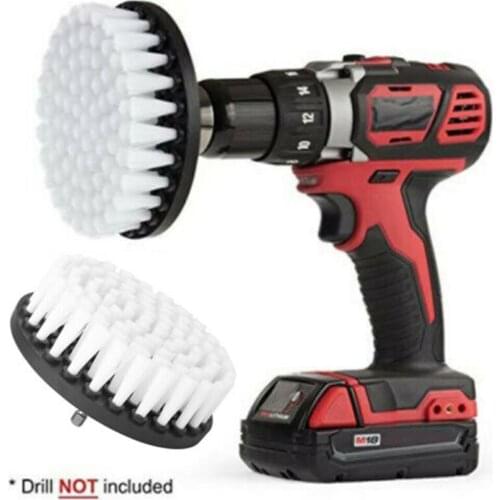 Electric Drill Brush Plastic Round Bristles Scrubber For Carpet Glass Car Tile Leather Bathroom Surface Tile Shower Cleaning Kit