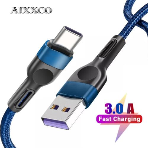 AIXXCO USB C Cable for Xiaomi Redmi Note 10 USB Type C Fast Phone Charging Cord for Huawei P40 Pro Type C Charger Cable USB C