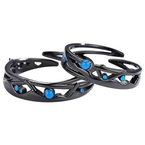 Uloveido original design 925 sterling silver couple ring meets the ring opening adjustable personality ring SALRG44