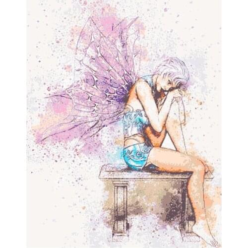 Modern Embroidery Water Fairy No Count Cross Stitch Kits Australia with 100% Cotton Flosses & Free Shipping for Home Decor