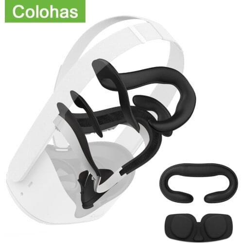 7in1 Set Resilient VR Facial Bracket & Anti-Leakage Light PU Leather Foam Face Cover Pad Comfort Accessories For Oculus Quest 2