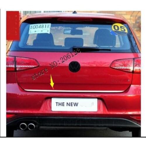 Rear Trunk Cover Tail Gate Trim For VW GOLF 7 Hatchback 2013-2016 2017 Chrome Back Door Boot Garnish Molding Styling Sticker