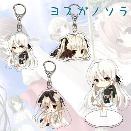 New Arrival Yosuga No Sora Kasugano Sora Keychain Kawaii Anime Girls Cartoon Print Acrylic Key Ring Chain Collection Otaku Gift