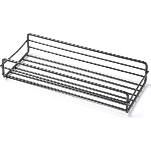 Wrought Iron Shampoo Storage Rack Holder Bathroom kitchen Punch Corner Frame Shower Shelf with Suction Cup bathroom accessories