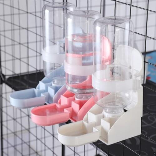 New Arrival Pet Drinking Fountain Dog Cage Hanging Water Dispenser Pet Cat Bird Automatic Water Drinker Feeder Waterer 500ml