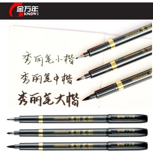 Genvana Soft Brush Pen S/M/L Calligraphy/Work Art/Painting Pen Signature Pen School and Office Pens