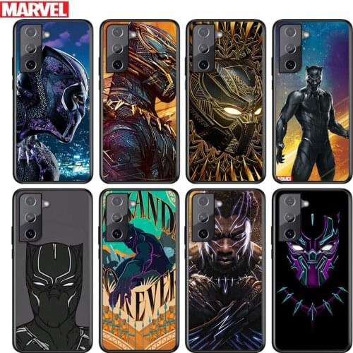 Marvel Avengers Black Panther For Samsung Galaxy S21 S20 FE S10e S10 S9 S8 S7 S6 Ultra Plus Lite 5G Edge Black Soft Phone Case