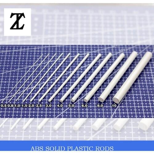 For Model Making Tools ABS Solid Plastic Rods Transformation Consumables Rods(10CM)