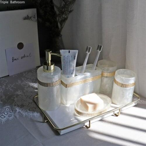 Light luxury Resin Wash set Soap Dispenser Gargle Cup Toothbrush Holder Soap Dish Bathroom Bath Supplies Christmas gifts