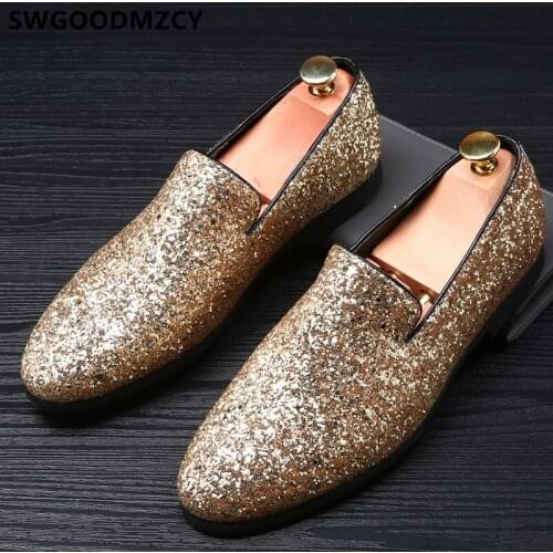 Loafers Glitter Formal Shoes For Men Designer Shoes Men Oxford Coiffeur Groom Shoes Fashion Zapatos Italianos Hombre Buty Meskie