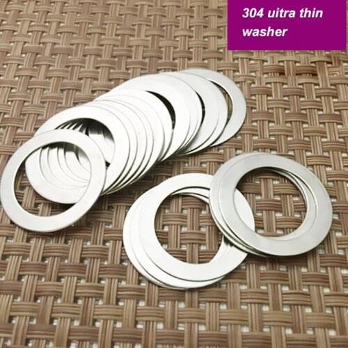 Ultra thin 304 steel flat washer M20x28 mm thinkness 0.1 0.2 0.3 0.5 1 mm Gap Adjustment washer spacer bolt nut spacer