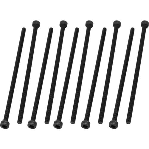 UXCELL M3x75 Fully Thread Hex Socket Head Knurled Cap Screw Bolt Black 10Pcs