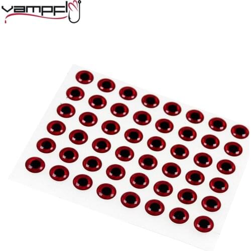 Vampfly 100PCS Red Hologrpahic 3D Fish Fly Tying Streamer Bait Fish Eyes Lure Making Eyes 2MM to 10MM