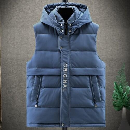 Men Winter Vest 2020 new Cotton Thicken Warm cotton-padded Hooded Pockets Sleeveless Coat Plus Size 4XL 5XL