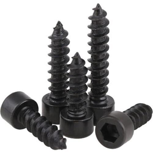 10Pcs M5 8-level Allen Hex self-tapping screws model plus hard acoustic screw Length 16mm-50mm black