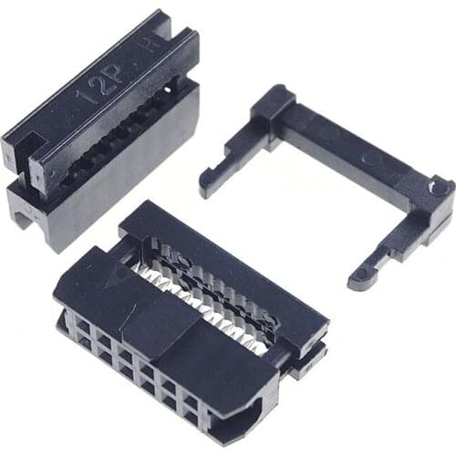 100 Pcs 0.079" 2.00mm 12 Pin dual Row IDC Connector 2x6 P 12 position Rectangular Female Socket Receptacle Ribbon Cable