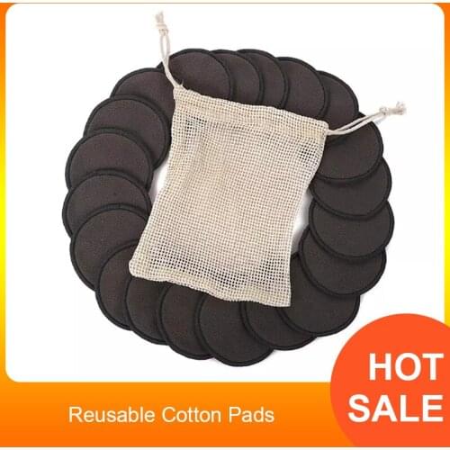 12Pcs Reusable Cotton Pad Makeup Removal Pad Facial Remover Double Layer Wipe Pads Nail Art Cleaning Pads Washable