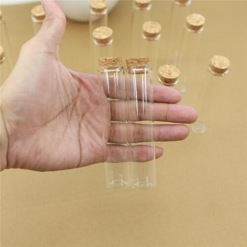 24 pcs/lot 22*100mm 25ml Mini Glass Bottle Cork Stopper Spice Container Small DIY Glass Jars Vials Tiny Test Tube