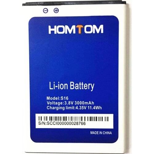 AZK New 3.8V 3000mAh Replacement S16 battery for HOMTOM S16 5.5inch Mobile Phone Battery