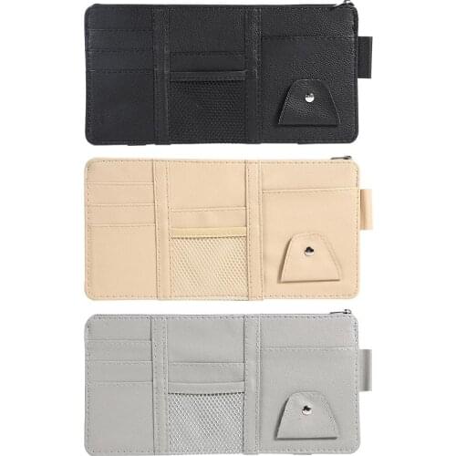 Car Accessories Sun Visor Organizer Card Glasses Zipper Easy Access Increase Storage Space Holder Storage Bag with Zipper