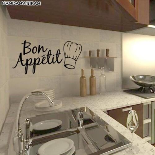 Chef wall sticker Restaurant for Kitchen decorative Wall Stickers "Bon Appetit" removable vinyl Decorative Sticker