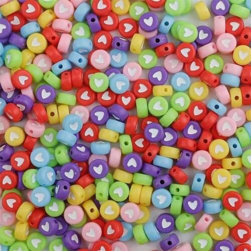 DIY ChildrenS Necklace Traction Rope Jewelry Accessories Handmade Beaded Material Acrylic Beads Candy Color Heart-Shaped Beadss