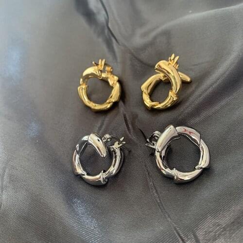 European and American niche design brass fashion irregular c-shaped earrings earrings accessories