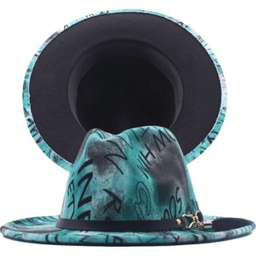 Fibonacci Color Fedora Hat Spring Autumn New Bright Color Jazz Hat Men Women Felt Hat Tie-dye Wool-like Panama Hat Cap