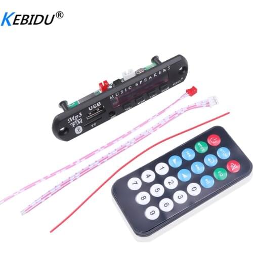 Kebidu Wireless Bluetooth 5.0 DC 5V 12V MP3 Decoder Board Audio Module USB FM TF Radio AUX input For Car