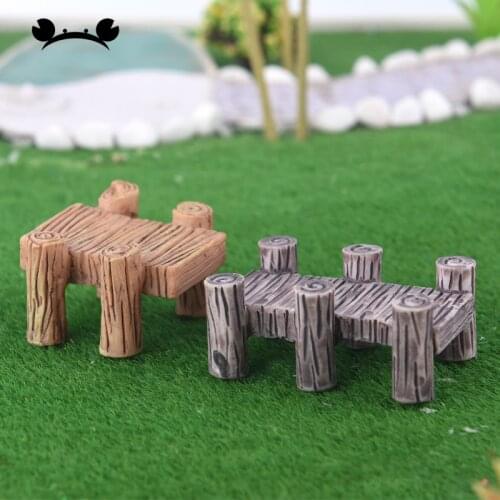 5pc Tree Stump Bridge Model Mini Resin Fairy Garden Miniatures DIY Doll House Terrarium Succulents Micro Landscape Decoration