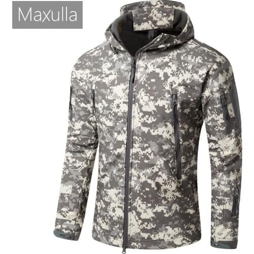 Maxulla shark skin jackets men long sleeve windbreaker camouflage outdoor wear waterproof wind coat male softshell wear Mla033