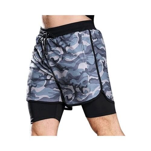 2020 new Double layer sports shorts mens camouflage basketball shorts outdoor running marathon pants