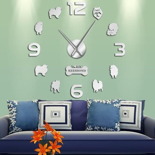 Holland Spitz-like Dog Wall Clock Animal Pet Owener Dog Lovers Breeders Gift Keeshond Dutch Poodle Modern Wall Clock Home Decor