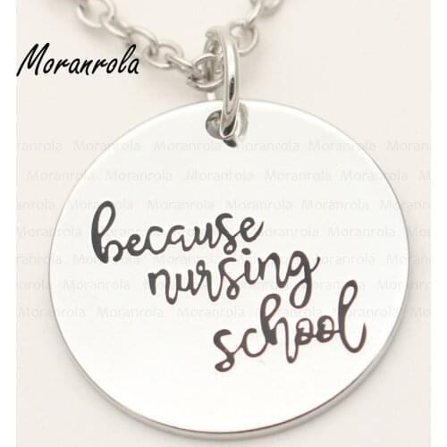 New arried "because nursing school "Jewelry copper Necklace & Keychain For Nursing Graduate Medical School Student jewelry gift