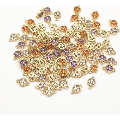 New Arrival! 10x6mm 100pcs Cubic Zirconia Round Connectors for Handmade Necklace Earring DIY Parts,Jewelry Findings & Components