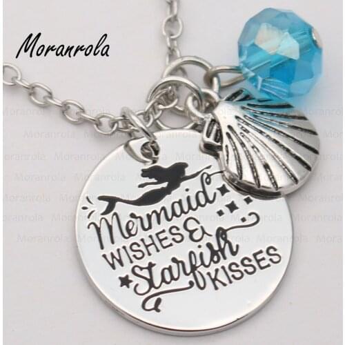 New arrive "Mermaid Wish and Starfish Kisses "Copper Mermaid necklace &Keychain, Christmas Gift, anti tarnish never bauble