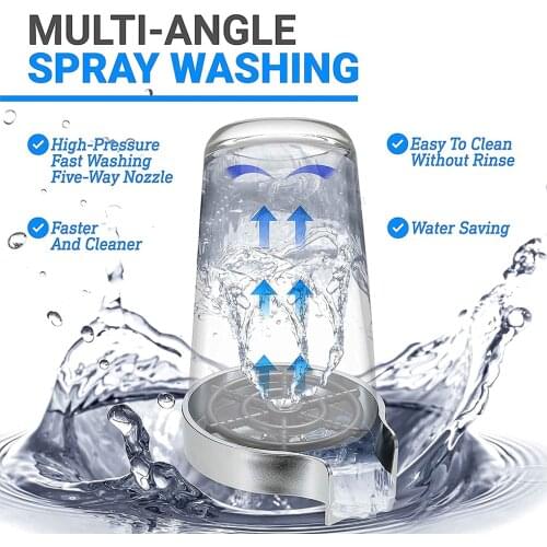 FenKicyen Sink Cup Rinser Automatic Faucet Glass Washer Stainless Steel Wash Cleaning Kitchen Bar ACCESSORI Washing Tool 1pcs