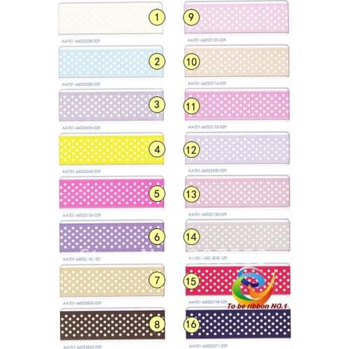 Wholesale 100 yards 7/8"(22mm)Sweet Polka 7Dots Grosgrain Ribbon WY-041 FREE SHIPPING