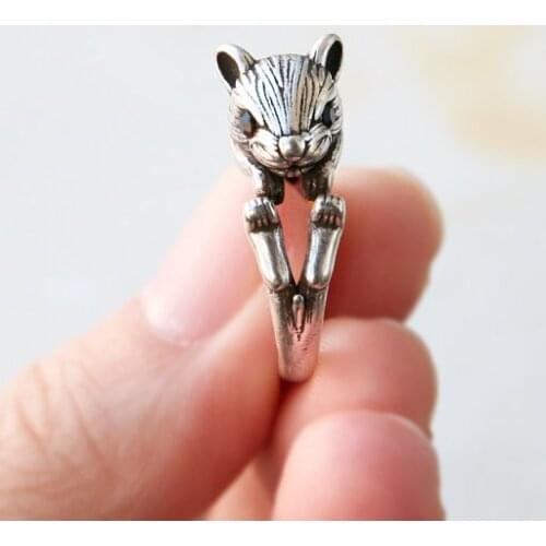 Wholesale Unique Vintage Mouse Adjustable Ring High Quality Design Men Promise Rings Women Fashion Birthday Gift Overwatch Aros