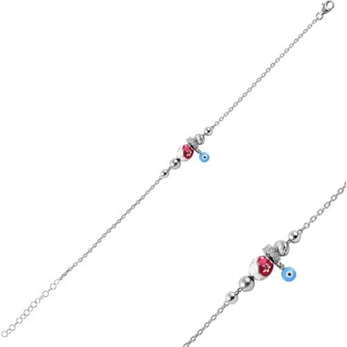 KUTAYDAN 925 Sterling Silver Zircon Stone Moving Piece Bracelet