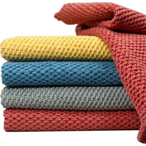 Coral Wool Towel Quick Drying Pearl Square Kitchen Dishcloth Household Dishcloth Wholesale Multifunctional Tea Towel