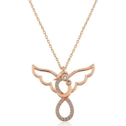 Silver Angel Mother And Child Lady Necklace