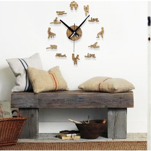 Modern Design Sex Position Mute Wall Clock For Bedroom Wall Decoration Silent Make Love Clock Watch Wedding Gift duvar saati